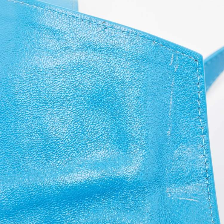Pre Owned Proenza Schouler Blue Leather Tiny PS1 Top Handle Bag