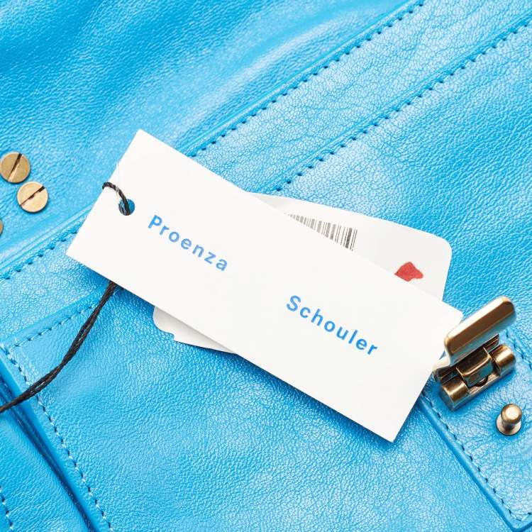 Pre Owned Proenza Schouler Blue Leather Tiny PS1 Top Handle Bag