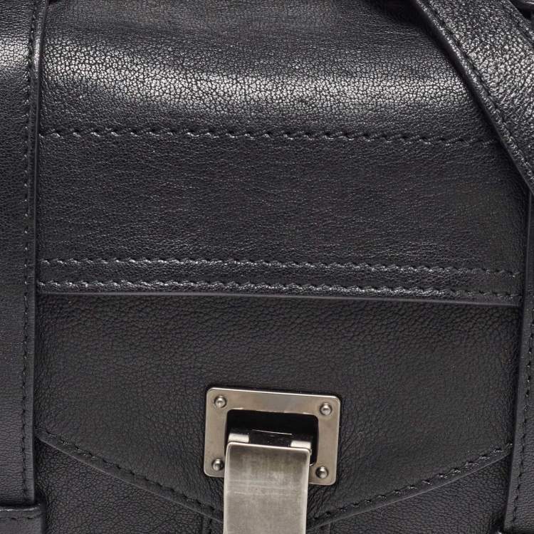 Pre Owned Proenza Schouler Black Leather Tiny PS1 Top Handle Bag