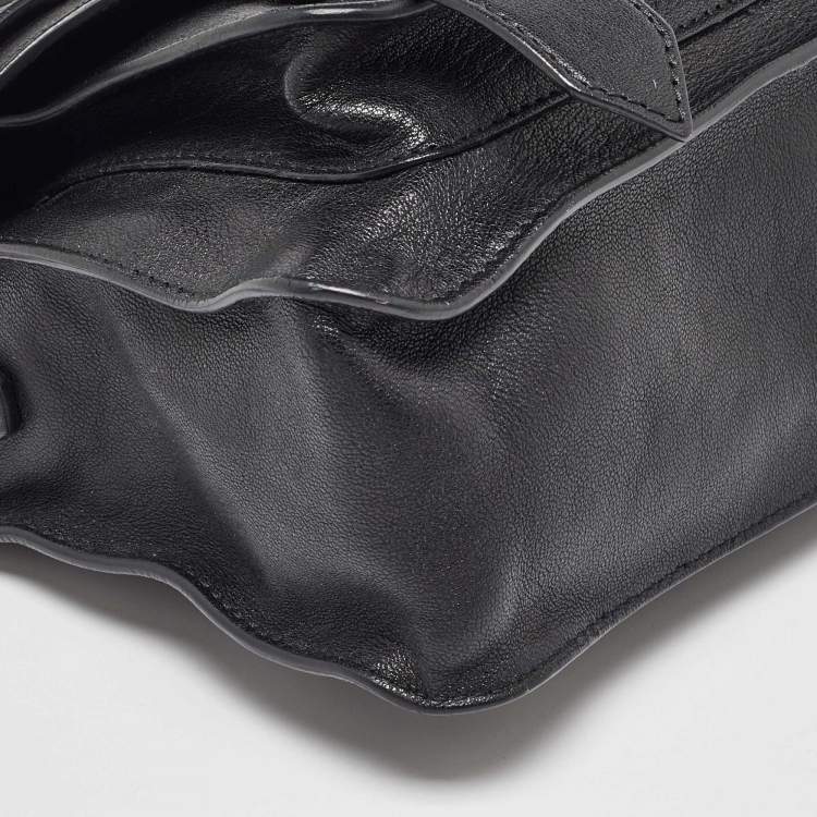 Pre Owned Proenza Schouler Black Leather Tiny PS1 Top Handle Bag