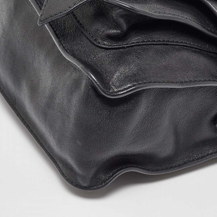 Pre Owned Proenza Schouler Black Leather Tiny PS1 Top Handle Bag