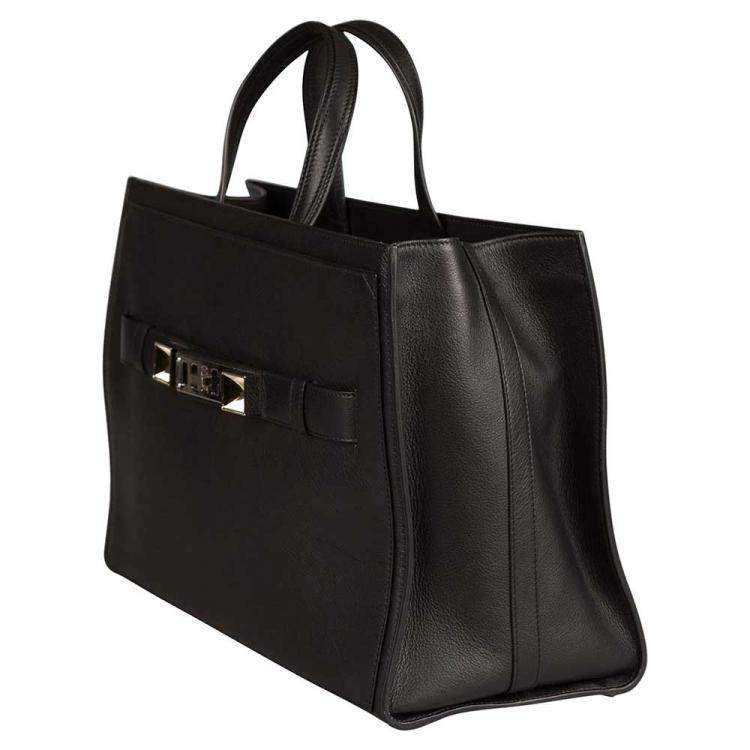 Proenza Schouler Black Leather Large PSII Wide Tote Proenza