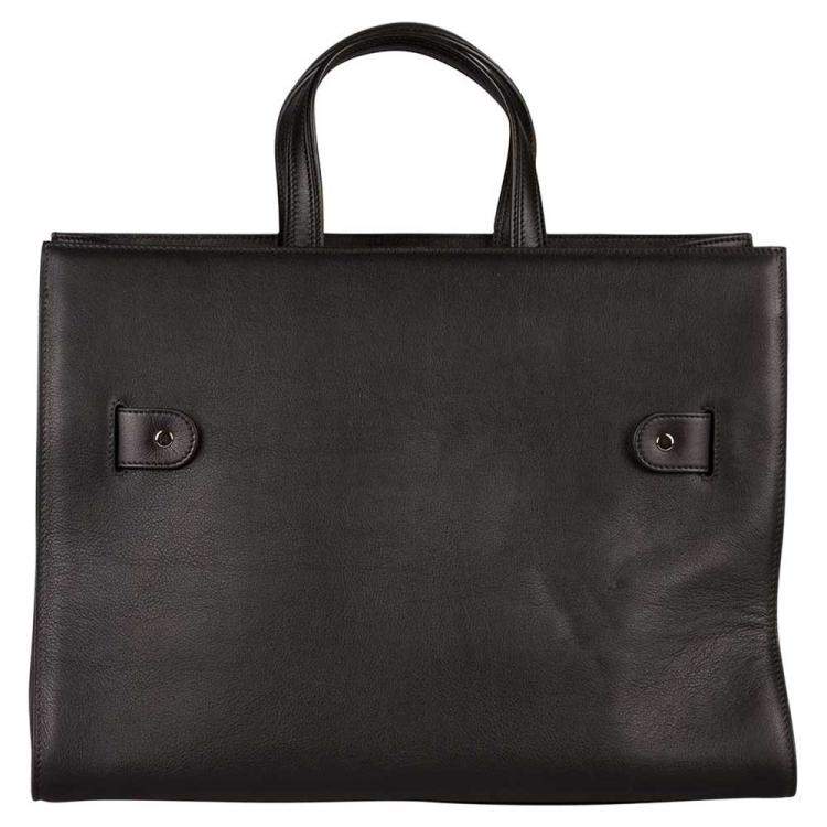 Pre Owned Proenza Schouler Black Leather Large PSII Wide Tote