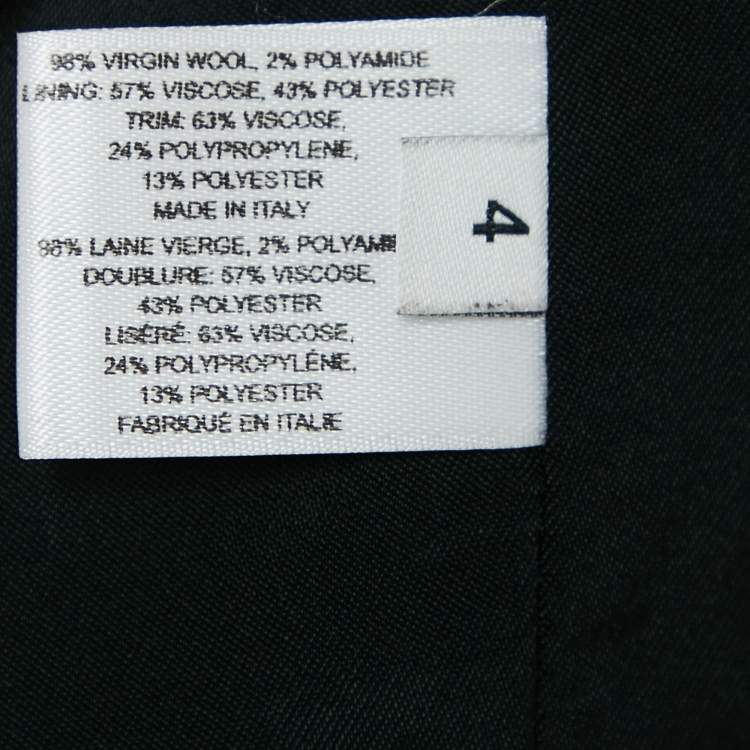 Pre Owned Proenza Schouler Black Wool Double Breasted Crop Jacket S