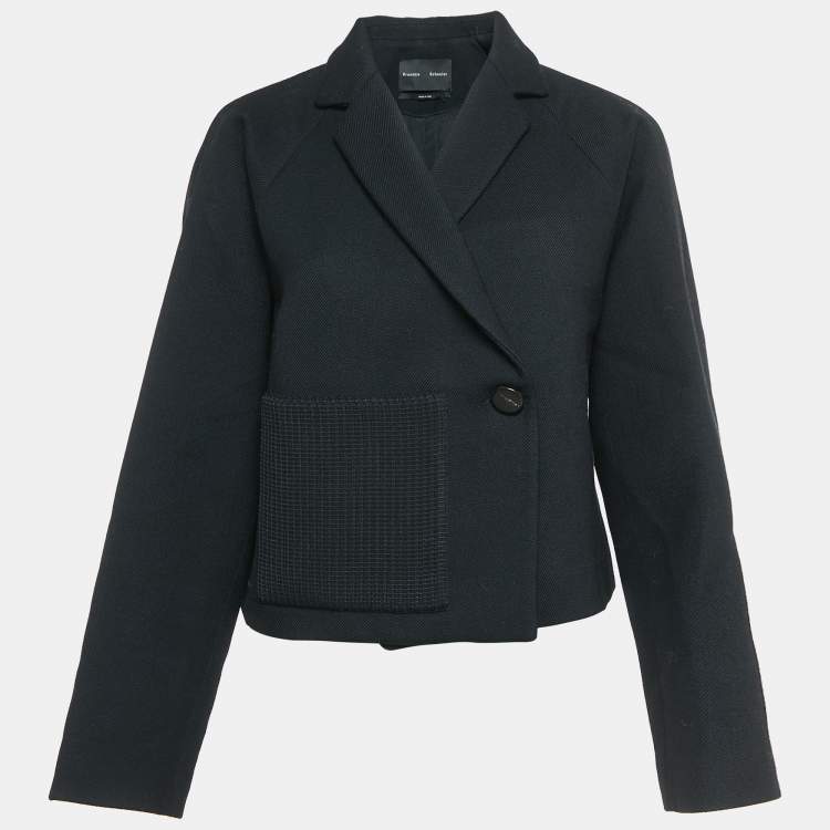 Pre Owned Proenza Schouler Black Wool Double Breasted Crop Jacket S