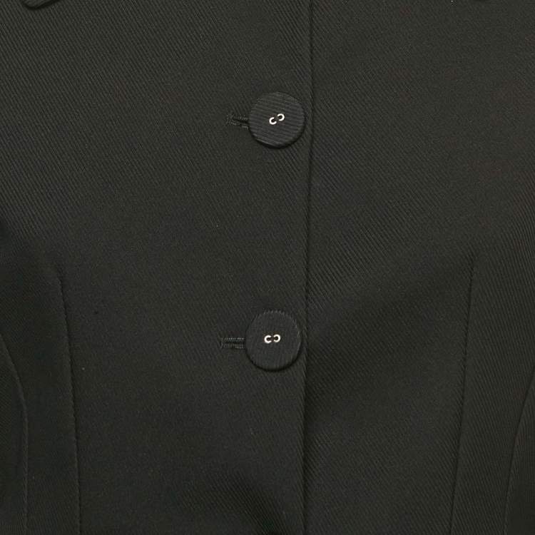 Pre Owned Proenza Schouler Black Gabardine Raw Hem Cropped Jacket S