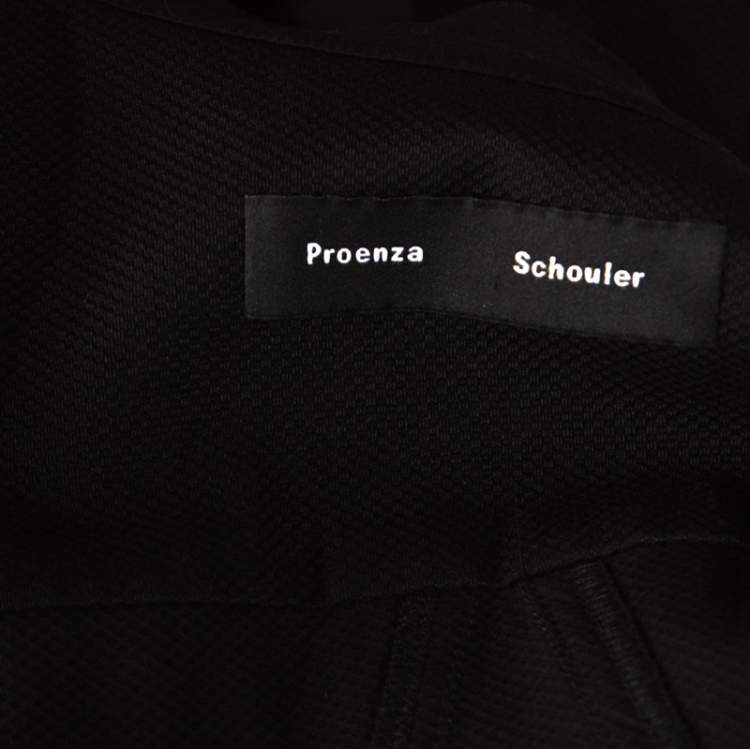 Pre Owned Proenza Schouler Black Cotton Pleated Button Front A Line Dress M 