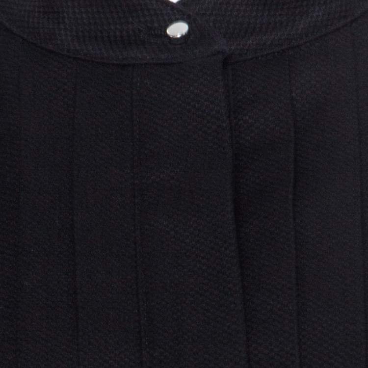 Pre Owned Proenza Schouler Black Cotton Pleated Button Front A Line Dress M 
