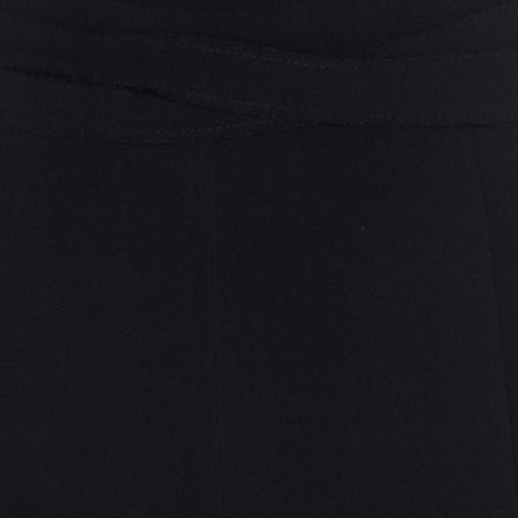Pre Owned Proenza Schouler Black Crepe Waist Tie Detail Wide Leg Trousers M 