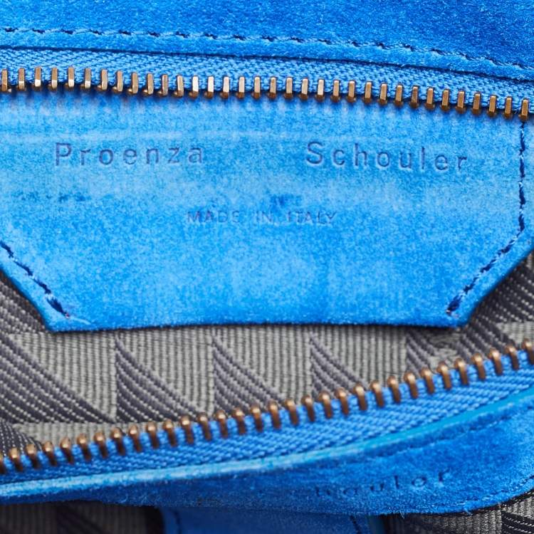 Pre Owned Proenza Schouler Blue Suede PS1 Top Handle Bag