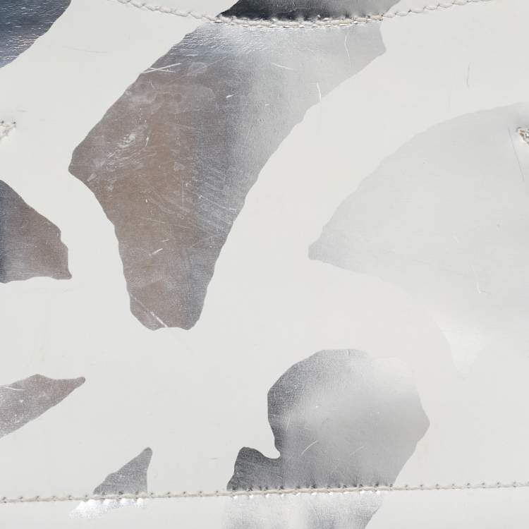 Pre Owned Proenza Schouler White/Silver Leather Curl Clutch