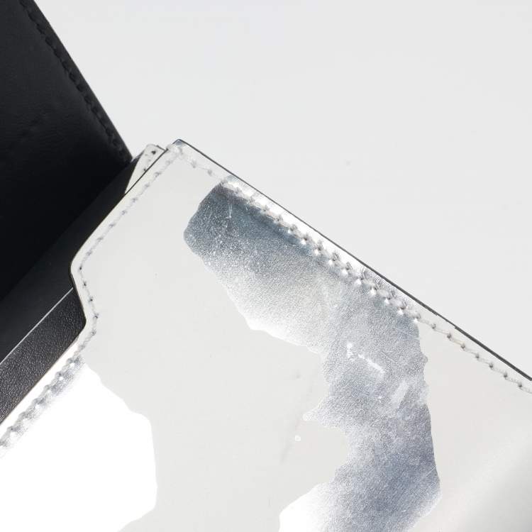 Pre Owned Proenza Schouler White/Silver Leather Curl Clutch
