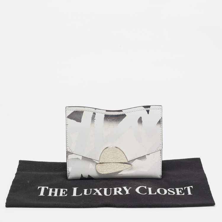 Pre Owned Proenza Schouler White/Silver Leather Curl Clutch