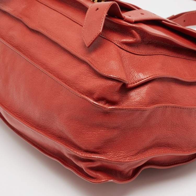 Pre Owned Proenza Schouler Red Leather PS1 Top Handle Bag