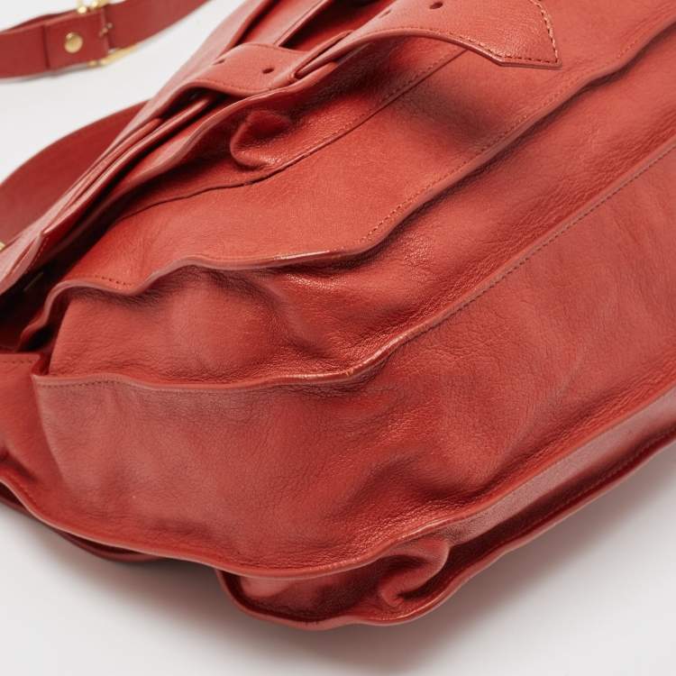 Pre Owned Proenza Schouler Red Leather PS1 Top Handle Bag