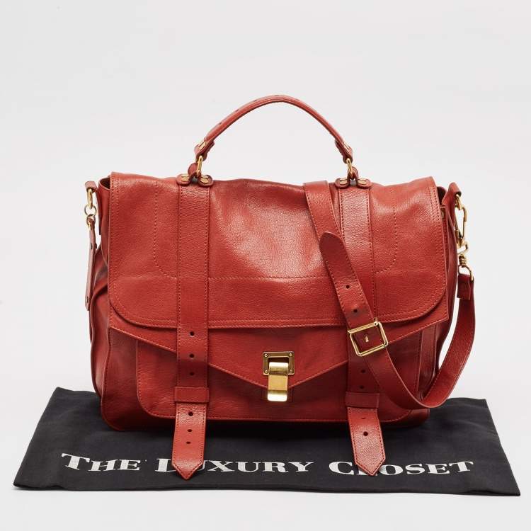 Pre Owned Proenza Schouler Red Leather PS1 Top Handle Bag