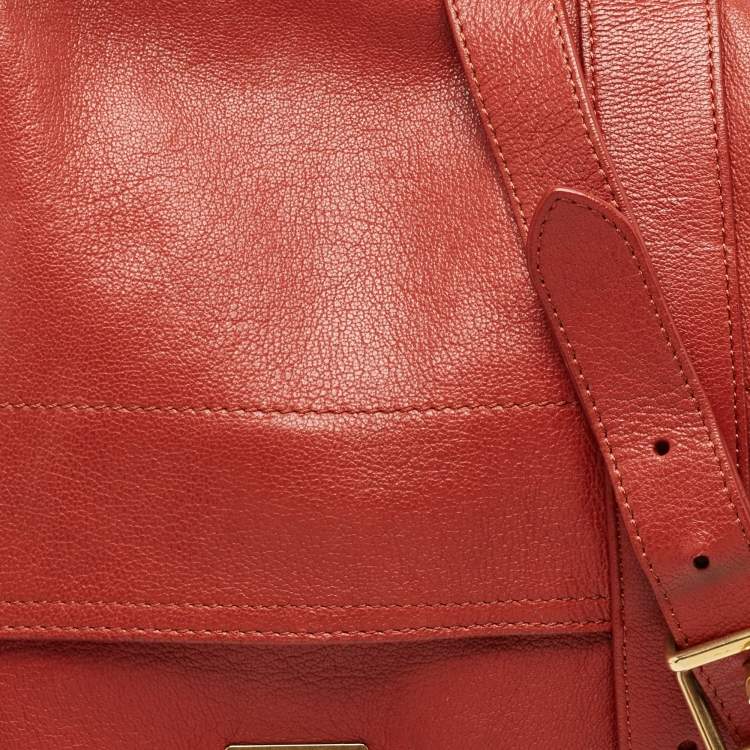 Pre Owned Proenza Schouler Red Leather PS1 Top Handle Bag