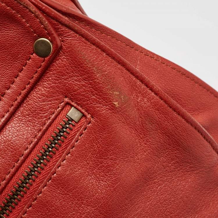 Pre Owned Proenza Schouler Red Leather PS1 Top Handle Bag