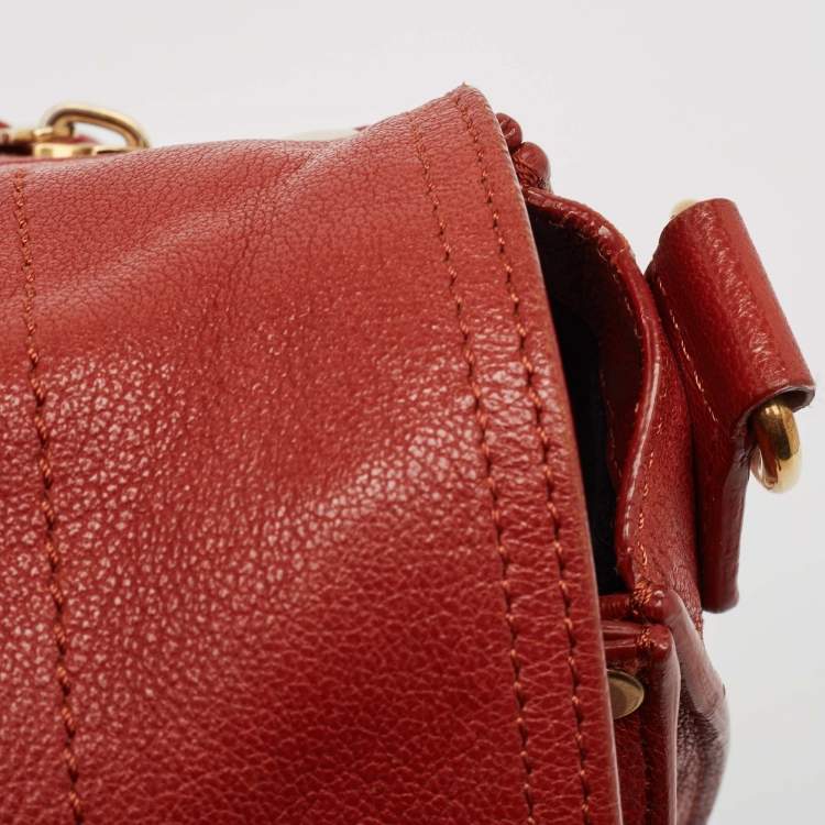 Pre Owned Proenza Schouler Red Leather PS1 Top Handle Bag