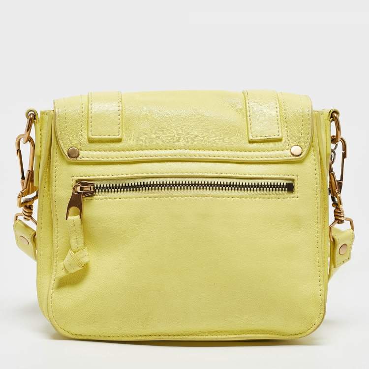 Pre Owned Proenza Schouler Yellow Leather Mini PS1 Crossbody Bag