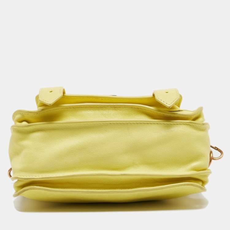 Pre Owned Proenza Schouler Yellow Leather Mini PS1 Crossbody Bag