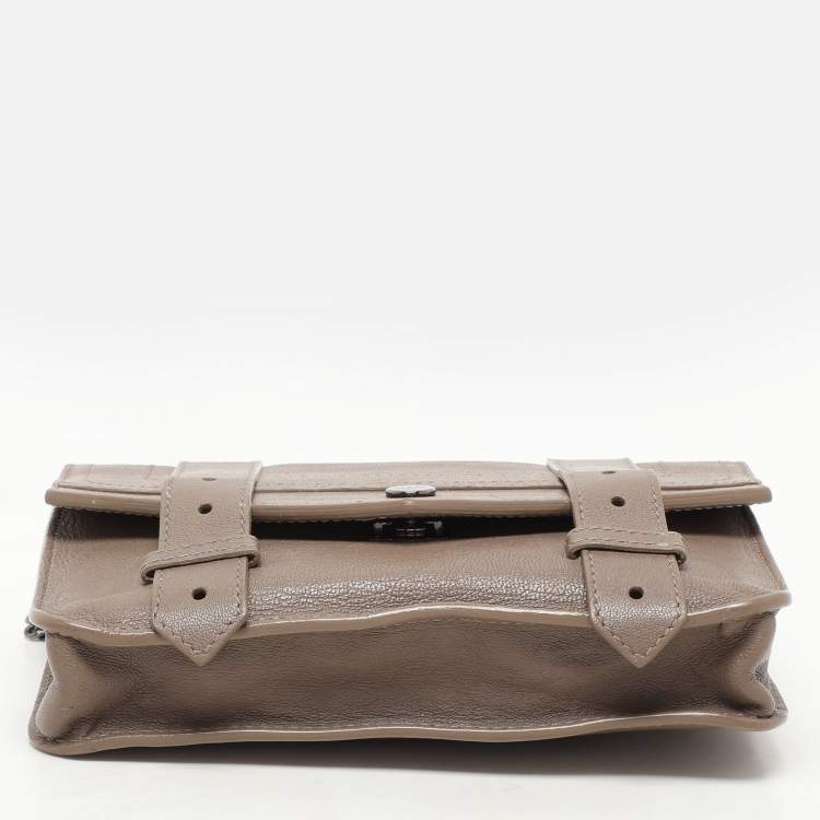 Pre Owned Proenza Schouler Grey Leather PS1 Wallet On Chain