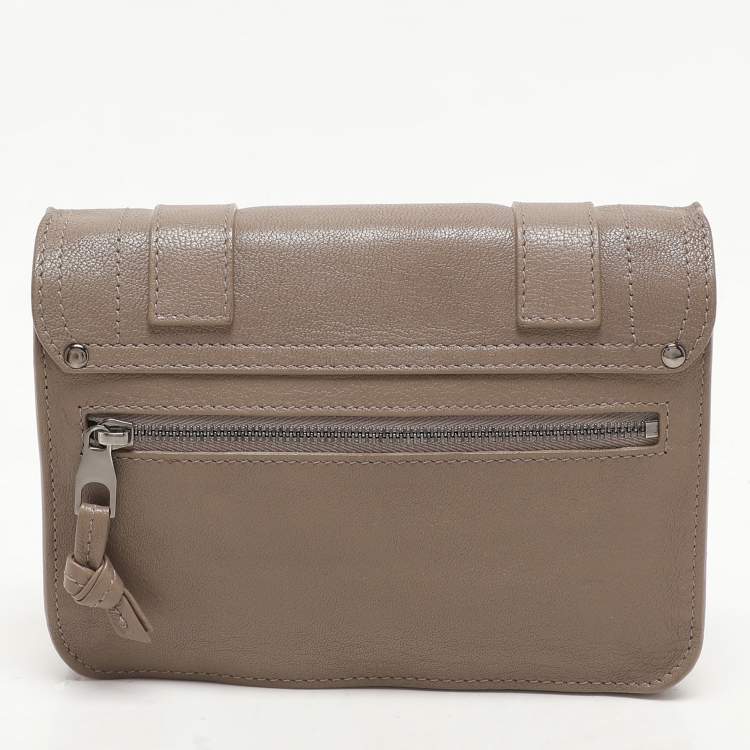 Pre Owned Proenza Schouler Grey Leather PS1 Wallet On Chain