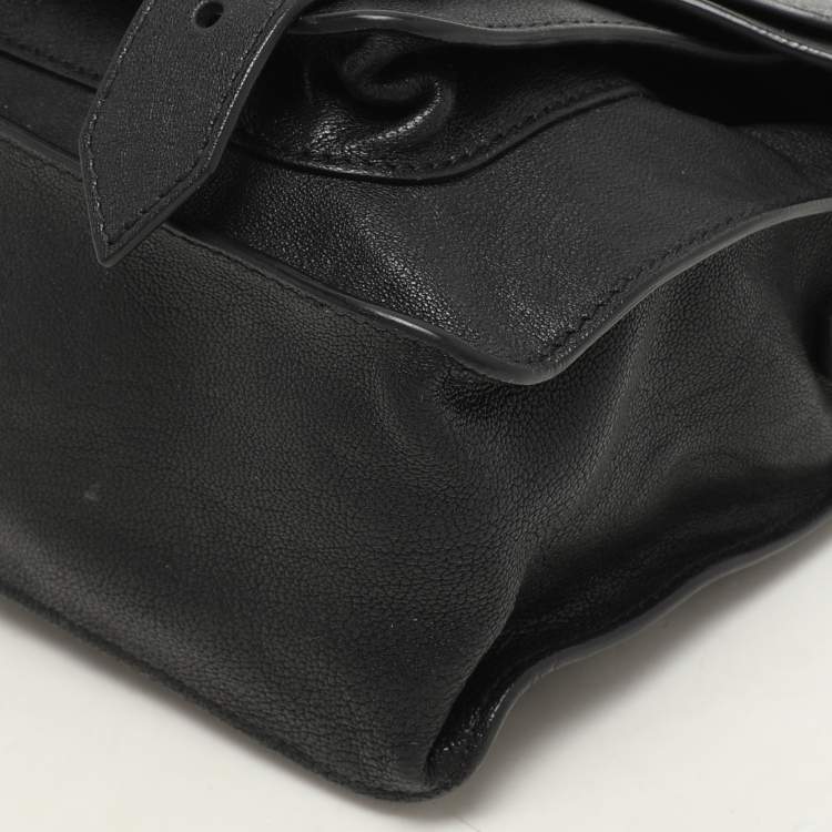 Pre Owned Proenza Schouler Black Leather Tiny PS1 Top Handle Bag
