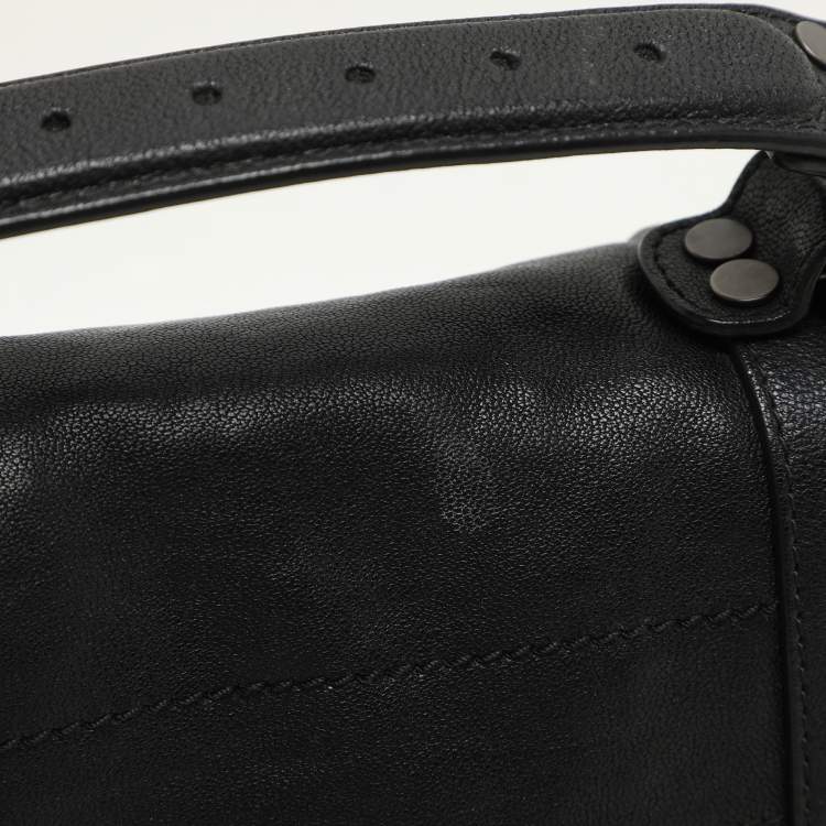 Pre Owned Proenza Schouler Black Leather Tiny PS1 Top Handle Bag