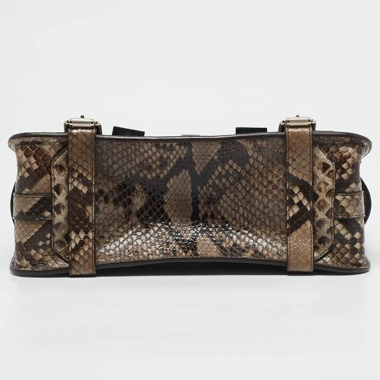 Pre Owned Proenza Schouler Beige Python Classic PS11 Shoulder Bag