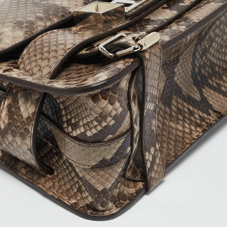 Pre Owned Proenza Schouler Beige Python Classic PS11 Shoulder Bag
