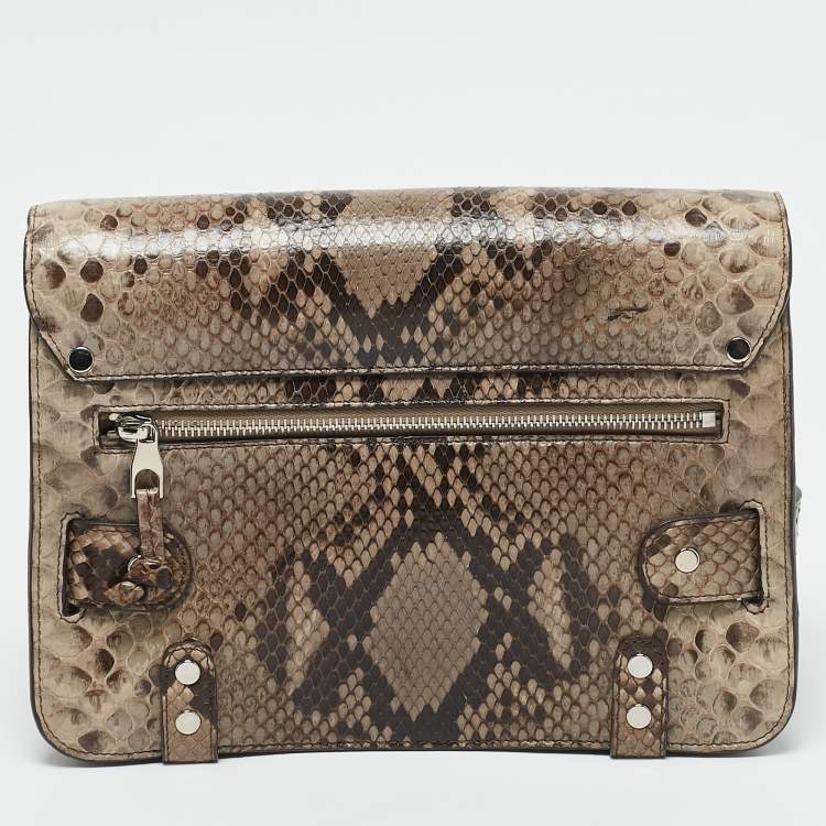 Pre Owned Proenza Schouler Beige Python Classic PS11 Shoulder Bag