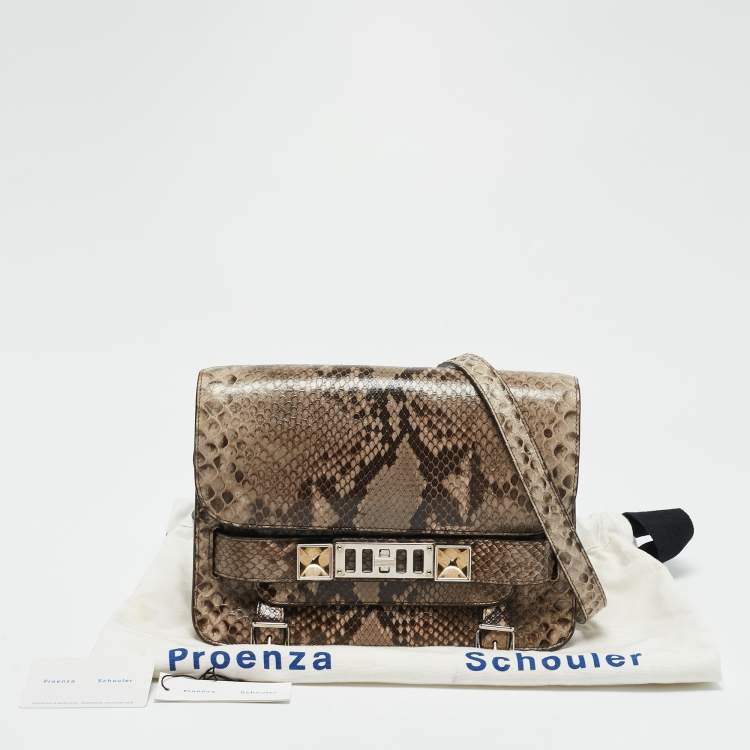 Pre Owned Proenza Schouler Beige Python Classic PS11 Shoulder Bag