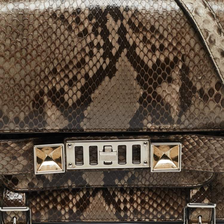 Pre Owned Proenza Schouler Beige Python Classic PS11 Shoulder Bag