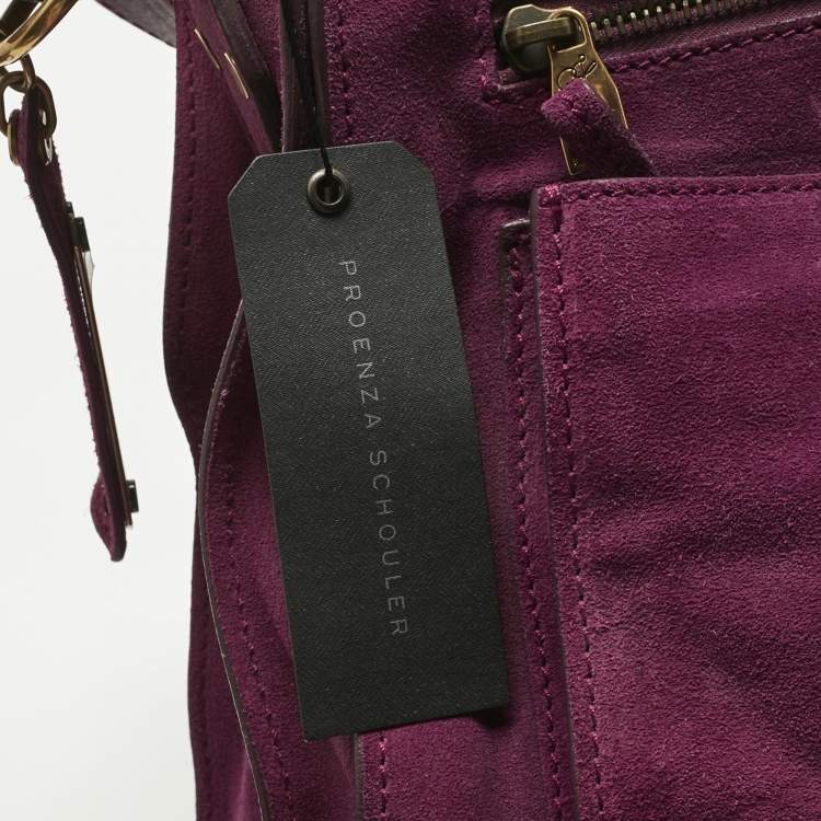 Pre Owned Proenza Schouler Magenta Suede Extra Large PS1 Top Handle Bag