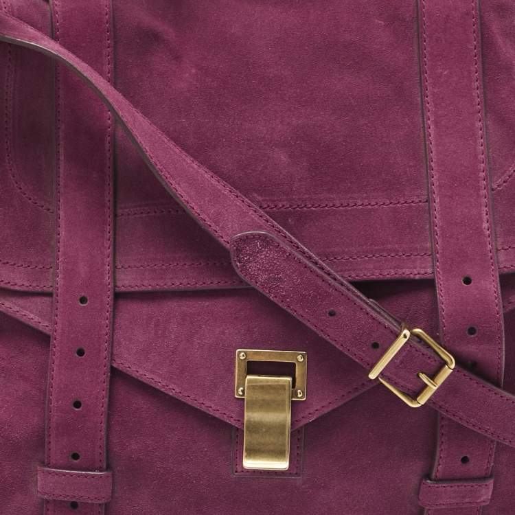 Pre Owned Proenza Schouler Magenta Suede Extra Large PS1 Top Handle Bag