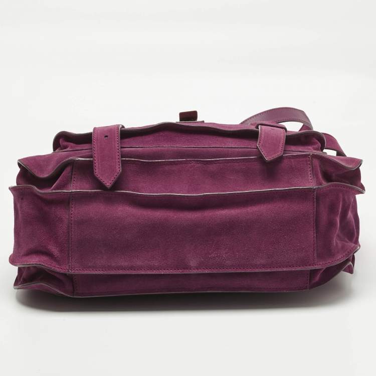 Pre Owned Proenza Schouler Magenta Suede Extra Large PS1 Top Handle Bag
