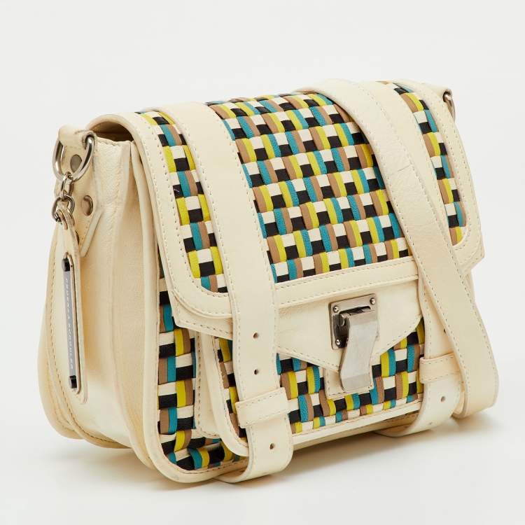 Pre Owned Proenza Schouler Multicolor Woven Leather Mini PS1 Crossbody Bag