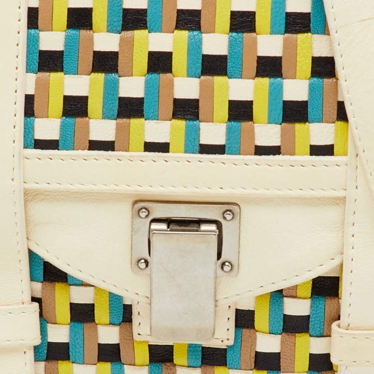 Pre Owned Proenza Schouler Multicolor Woven Leather Mini PS1 Crossbody Bag