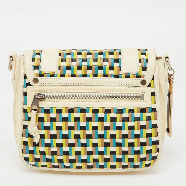 Pre Owned Proenza Schouler Multicolor Woven Leather Mini PS1 Crossbody Bag