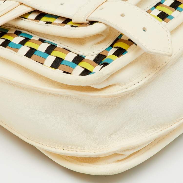 Pre Owned Proenza Schouler Multicolor Woven Leather Mini PS1 Crossbody Bag