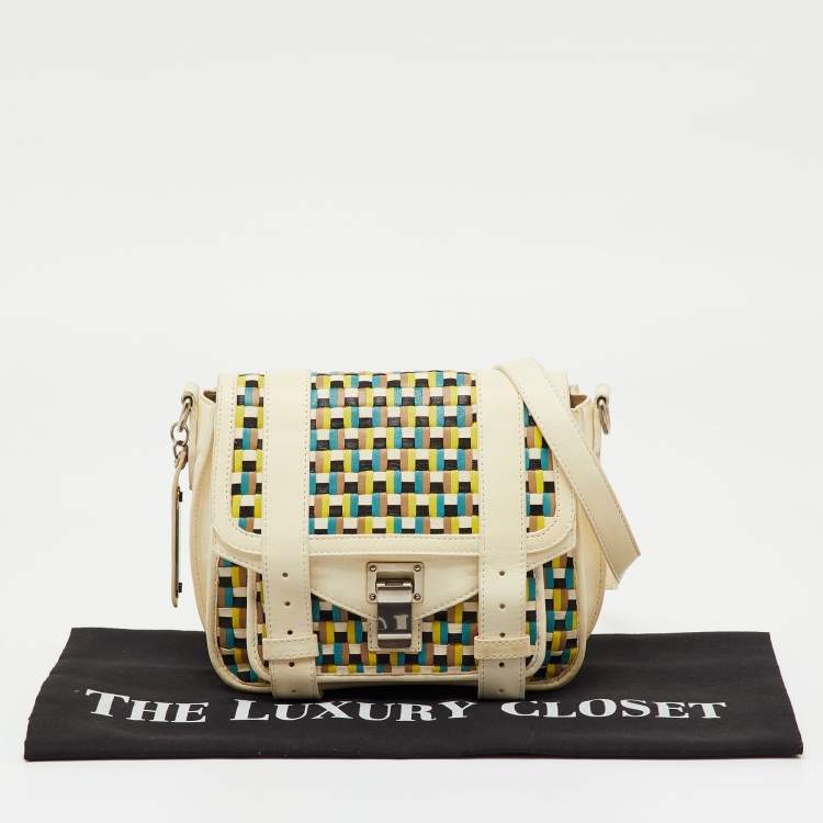Pre Owned Proenza Schouler Multicolor Woven Leather Mini PS1 Crossbody Bag