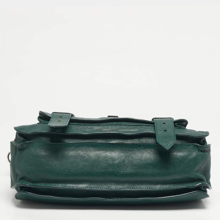 Pre Owned Proenza Schouler PS1 Medium Green Leather Top Handle Bag