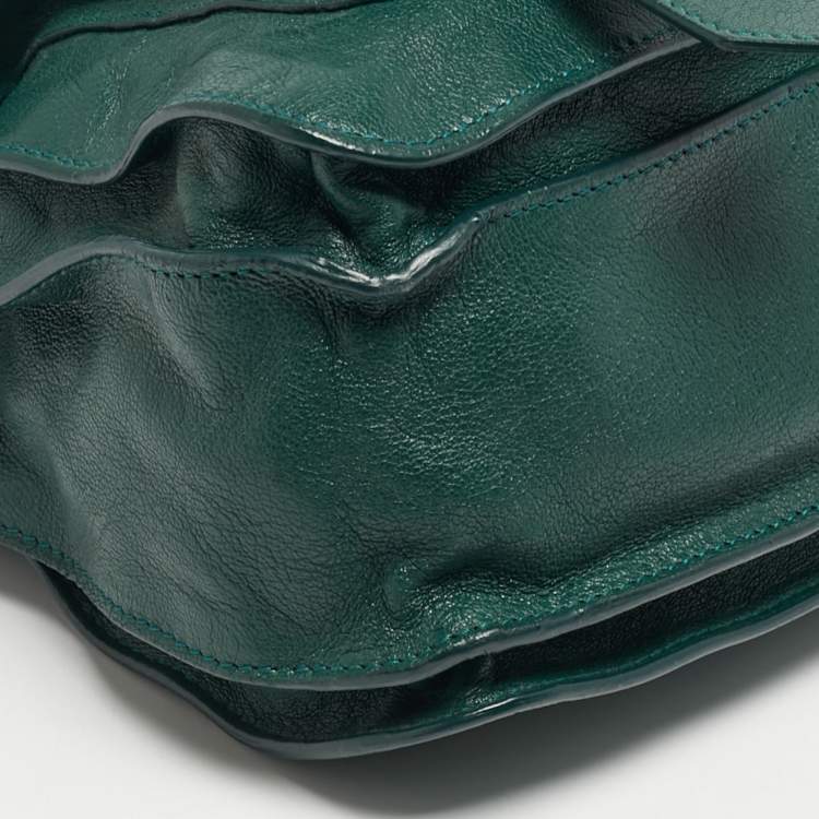 Pre Owned Proenza Schouler PS1 Medium Green Leather Top Handle Bag