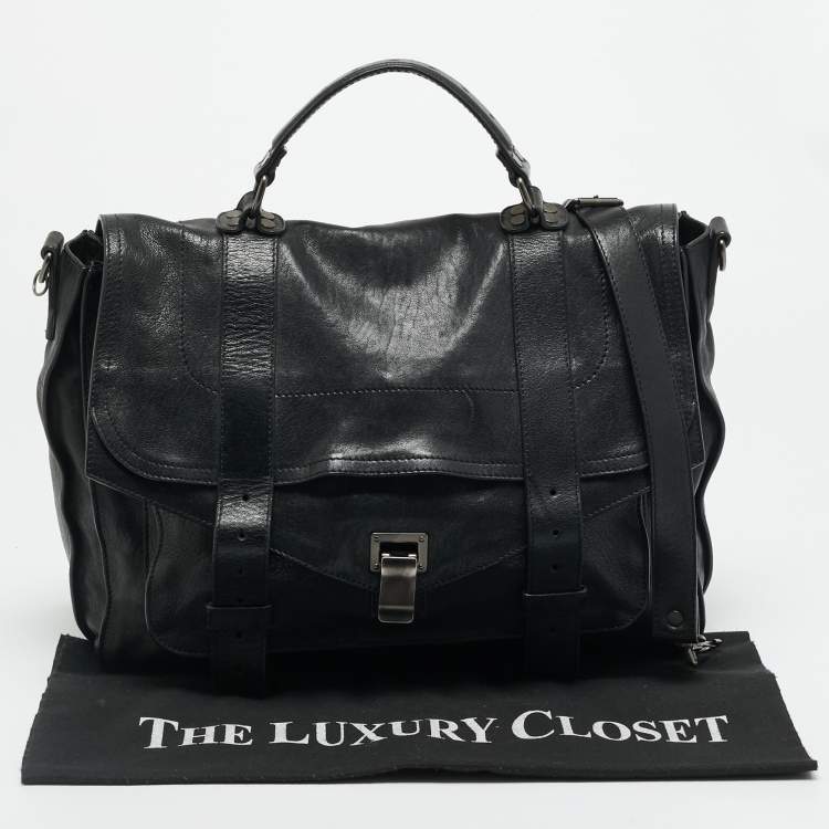 مملوكة مسبقًا Proenza Schouler PS1 Large Black Leather Top Handle Bag