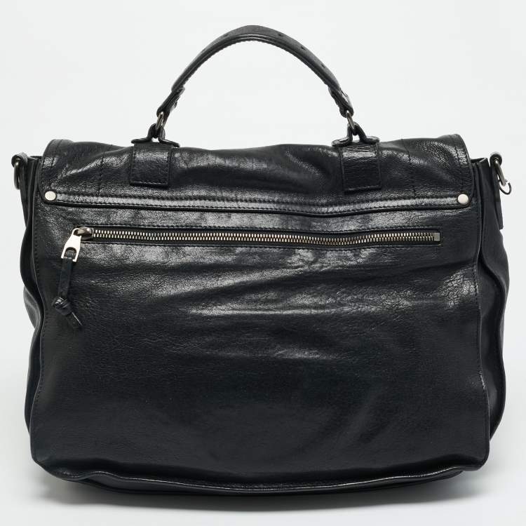 مملوكة مسبقًا Proenza Schouler PS1 Large Black Leather Top Handle Bag