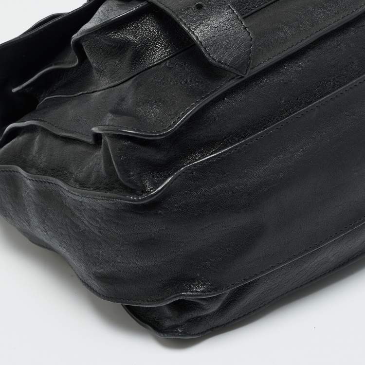 مملوكة مسبقًا Proenza Schouler PS1 Large Black Leather Top Handle Bag