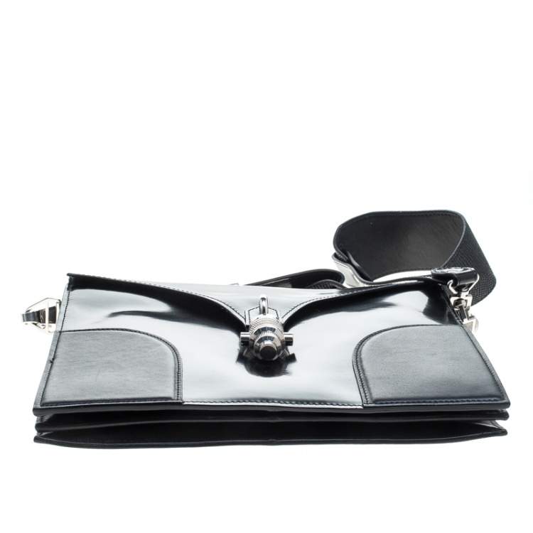 Pre Owned Proenza Schouler Black Leather Record Shoulder Bag