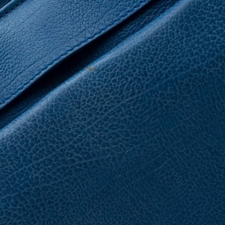 Pre Owned Proenza Schouler Blue Leather Large PS13 Satchel