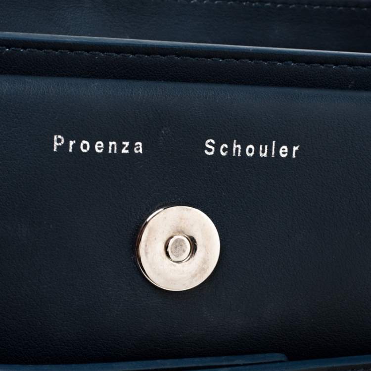 Pre Owned Proenza Schouler Navy Blue Leather Mini Classic PS11 Shoulder Bag